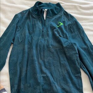 Gymshark Teal Long Sleeve Quarter-Zip Shirt